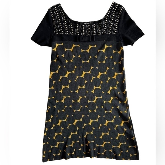 Twin Set Simona Barbieri 100% wool dress size S knitted circle pattern - Picture 2 of 11